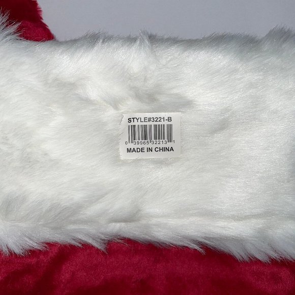 HALCO CHRISTMAS BURGUNDY PLUSH 21" STOCKING DECORATION COSTUME NEW - Picture 2 of 3